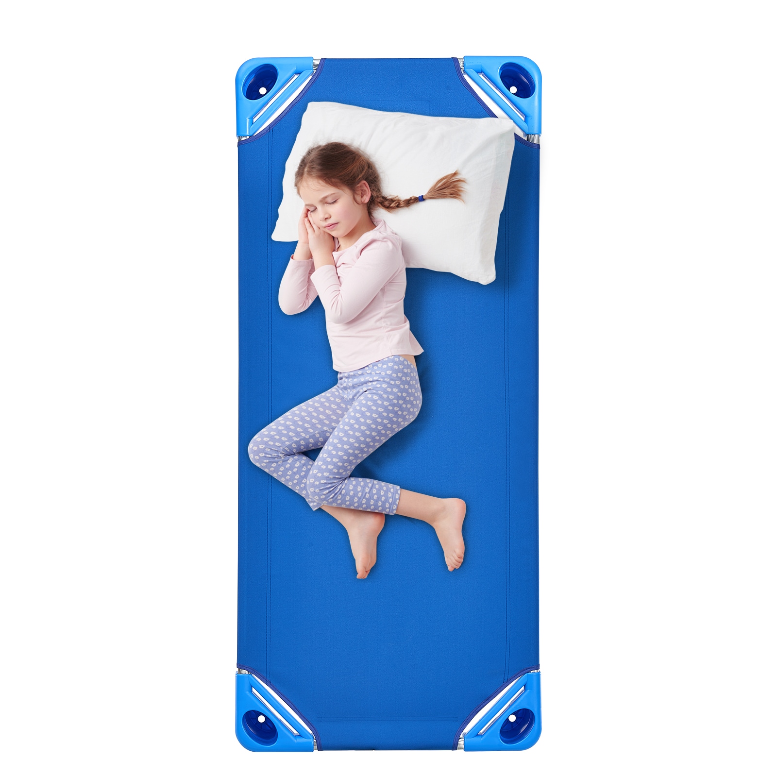 Stackable Toddler Nap Cots For Daycare And Preschool Blue Set_voghion.com